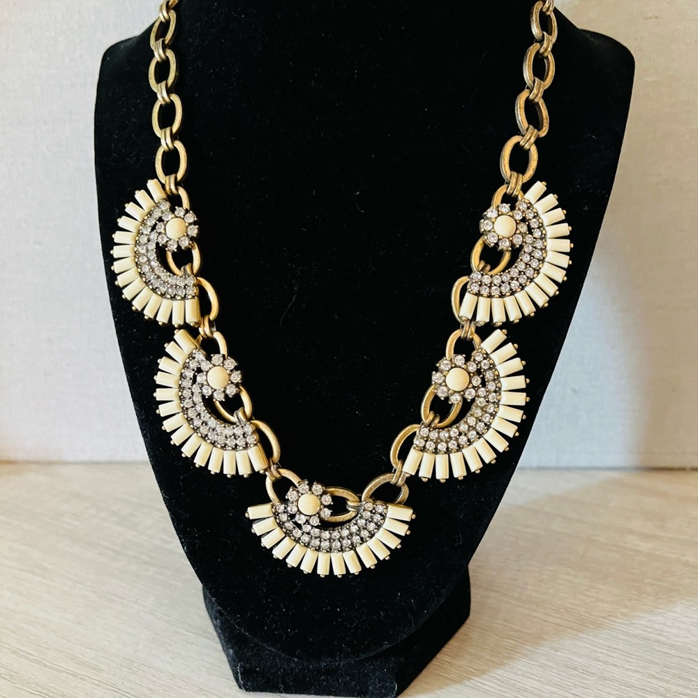 J. Crew Flower Fan Statement Necklace